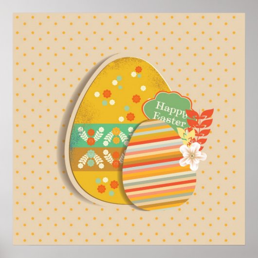 Greeting card with Easter egg symbol Poster (Vorne)