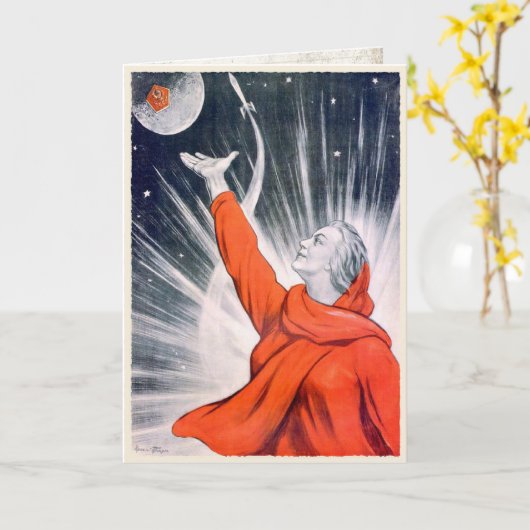 Greeting Card with USSR Propaganda Print Karte (Gelbe Blume)