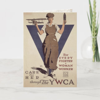 Greeting Card with WWII Propaganda Poster Print Karte