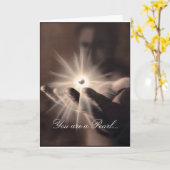 Greeting card: You are a pearl in Gods hand Karte (Gelbe Blume)