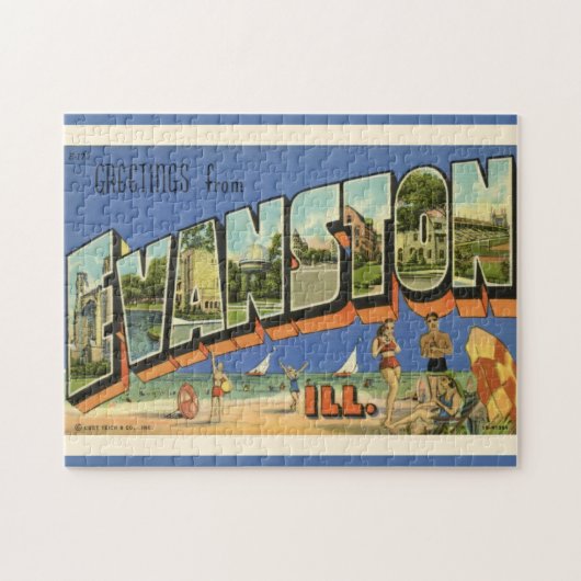 Greeting from Evanston ILL 11x14 Puzzle (Horizontal)