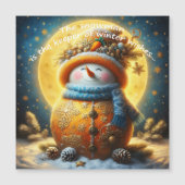 Greeting magnet with a cute snowman (Vorderseite)