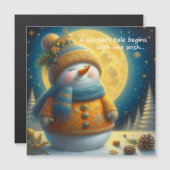 Greeting magnet with a cute snowman (Vorne/Hinten)