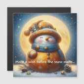 Greeting magnet with a cute snowman (Vorne/Hinten)
