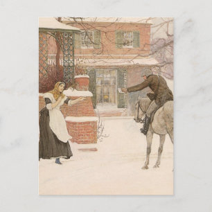 Greeting the Postman by Robert Walker Macbeth Postkarte