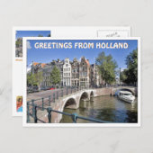 GREETING VON HOLLAND POSTKARTE (Vorne/Hinten)