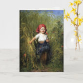 Greetingcard mit Malerei Heinrich Hirt Karte (Gelbe Blume)