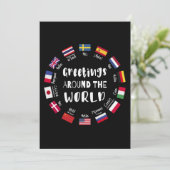 Greetings around the world - Hello in all language Einladung (Stehend Vorderseite)