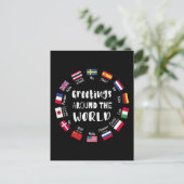 Greetings around the world - Hello in all language Postkarte (Stehend Vorderseite)