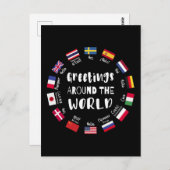 Greetings around the world - Hello in all language Postkarte (Vorne/Hinten)