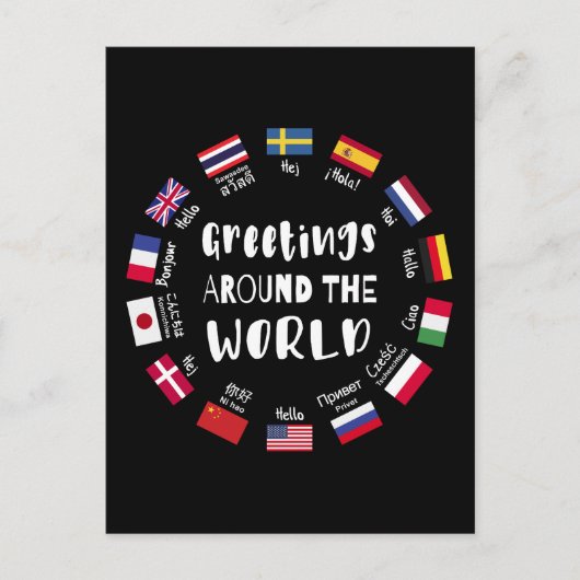 Greetings around the world - Hello in all language Postkarte (Vorderseite)