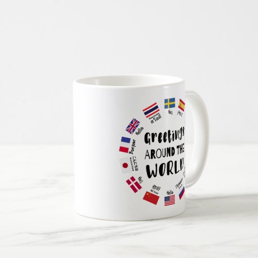 Greetings around the world, Hello in all languages Kaffeetasse (VorderseiteRechts)