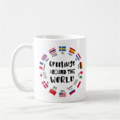 Greetings around the world, Hello in all languages Kaffeetasse (Links)