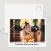 GREETINGS AUS MYANMAR POSTKARTE (Vorne/Hinten)