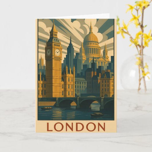 Greetings card featuring London  Karte (Gelbe Blume)