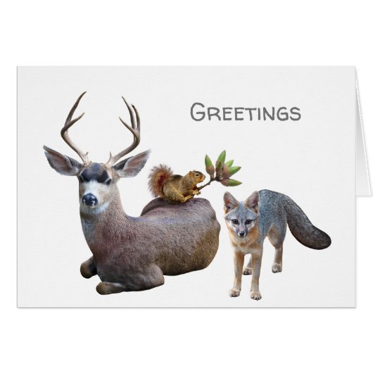 Greetings Card für Waldtiere (Vorderseite (Horizontal))