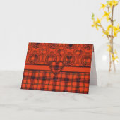 Greetings Card Scottish Tartan Heart Wemyss Karte (Gelbe Blume)