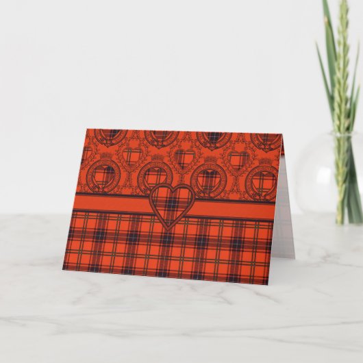 Greetings Card Scottish Tartan Heart Wemyss Karte (Vorderseite)
