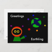 GREETINGS EARTHLING POSTKARTE (Vorne/Hinten)