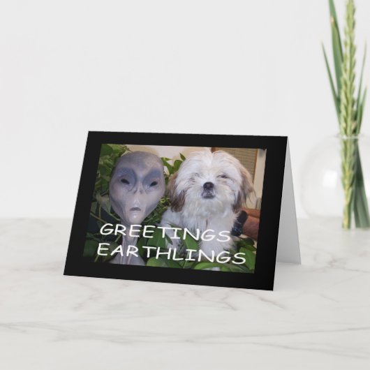Greetings Earthlings Karte (Vorderseite)
