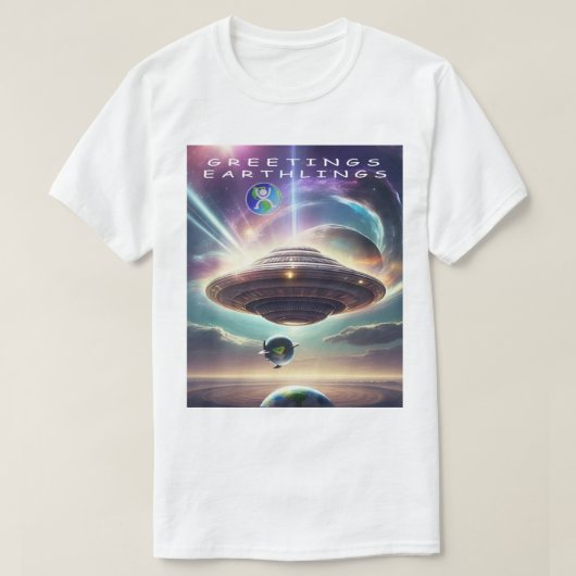 GREETINGS EATHLINGS T-Shirt (Design vorne)