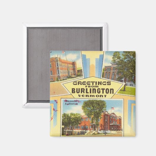 Greetings From Burlington Vermont Magnet (Vorderseite/Rückseite)