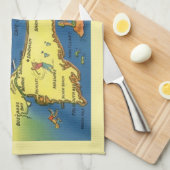 Greetings From Cape Cod Map Geschirrtuch (Viertel Falte)