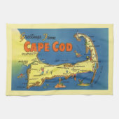 Greetings From Cape Cod Map Geschirrtuch (Horizontal)