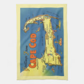 Greetings From Cape Cod Map Geschirrtuch (Vertikal)