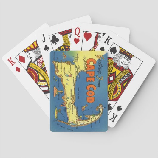 Greetings From Cape Cod Map Ploaying Cards Spielkarten (Rückseite)