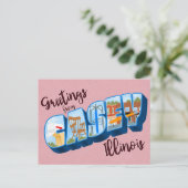 Greetings from Casey, Illinois Vintage Postkarte (Stehend Vorderseite)
