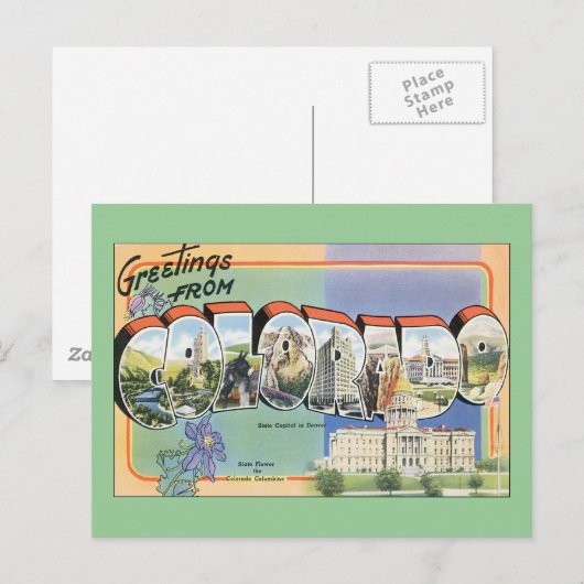 Greetings from Colorado Postkarte (Vorne/Hinten)