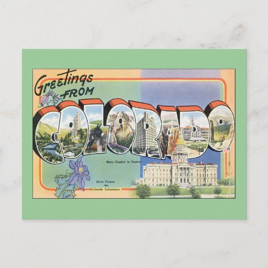 Greetings from Colorado Postkarte (Vorderseite)