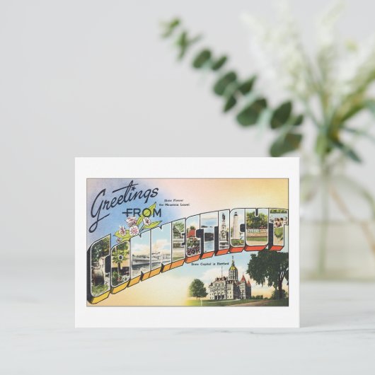 Greetings from Connecticut Postkarte (Stehend Vorderseite)
