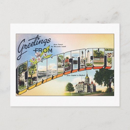 Greetings from Connecticut Postkarte (Vorderseite)