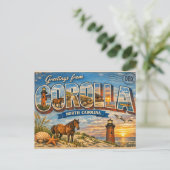 Greetings from Corolla Postkarte (Stehend Vorderseite)