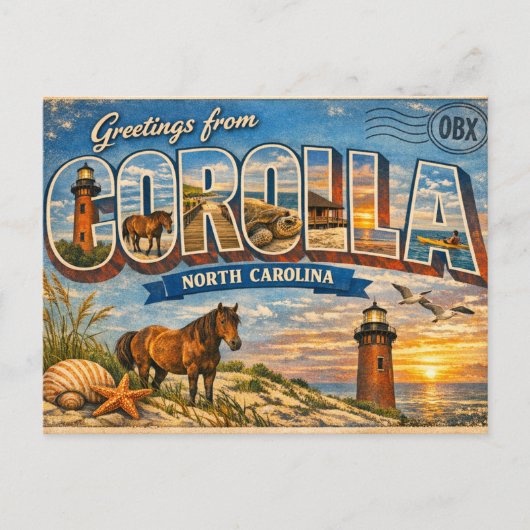 Greetings from Corolla Postkarte (Vorderseite)