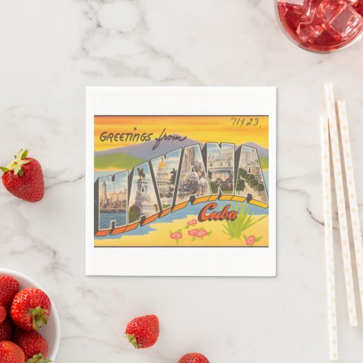 Greetings From Havana Cuba Serviette (Beispiel)