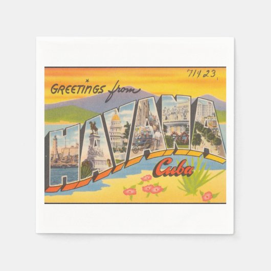Greetings From Havana Cuba Serviette (Vorderseite)