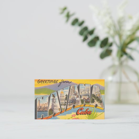 Greetings From Havana Cuba Visitenkarte (Stehend Vorderseite)