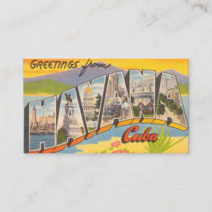 Greetings From Havana Cuba Visitenkarte
