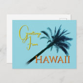 Greetings From Hawaii - Palm Trees Feiertagspostkarte (Vorne/Hinten)