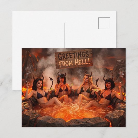 Greetings From HELL Postkarte (Vorne/Hinten)