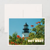 Greetings from Key West Florida Retro Lighthouse Postkarte (Vorne/Hinten)