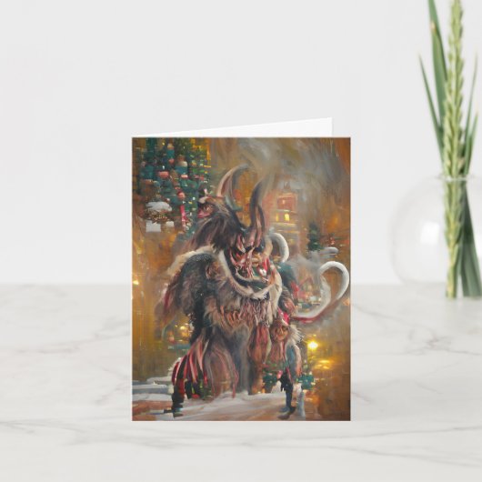 Greetings from Krampus, 4" x 5.6" Folded Card Karte (Vorderseite)