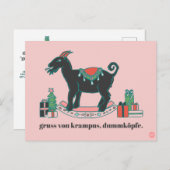 "Greetings from Krampus" Snarky Christmas Postcard Postkarte (Vorne/Hinten)