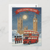 Greetings from London Christmas Card Postkarte (Vorne/Hinten)