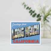 Greetings from Long Beach CA Postkarte (Stehend Vorderseite)