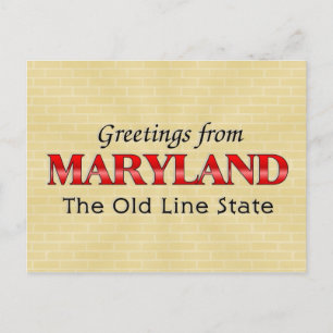 Greetings from Maryland Postkarte