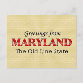 Greetings from Maryland Postkarte
